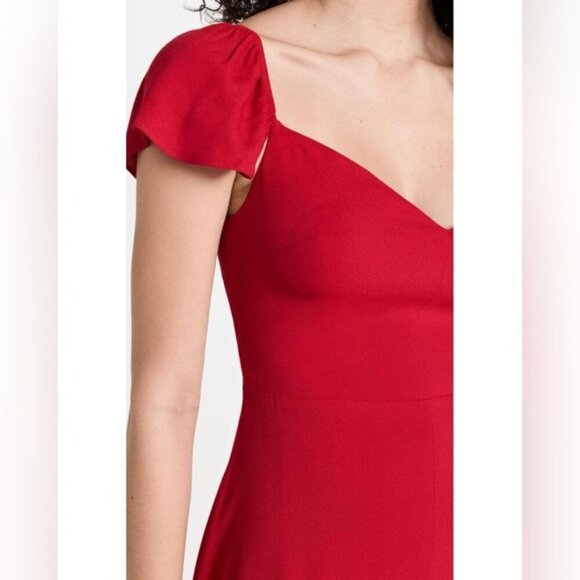 NEW Reformation Baxley Midi Dress in Cherry Red | size 4 - Picture 5 of 15
